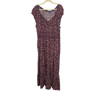 Old Navy XL Tall Floral Maxi Dress With Ruffled Sleeves & Smocked Waist